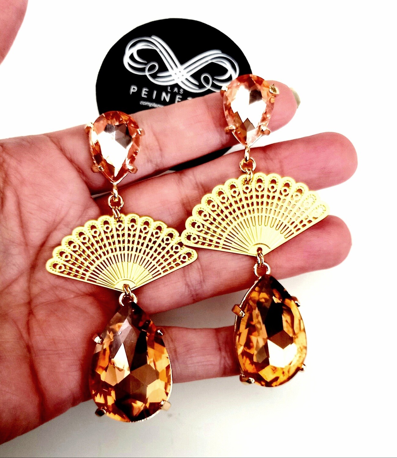 Pendientes cristales y abanicos