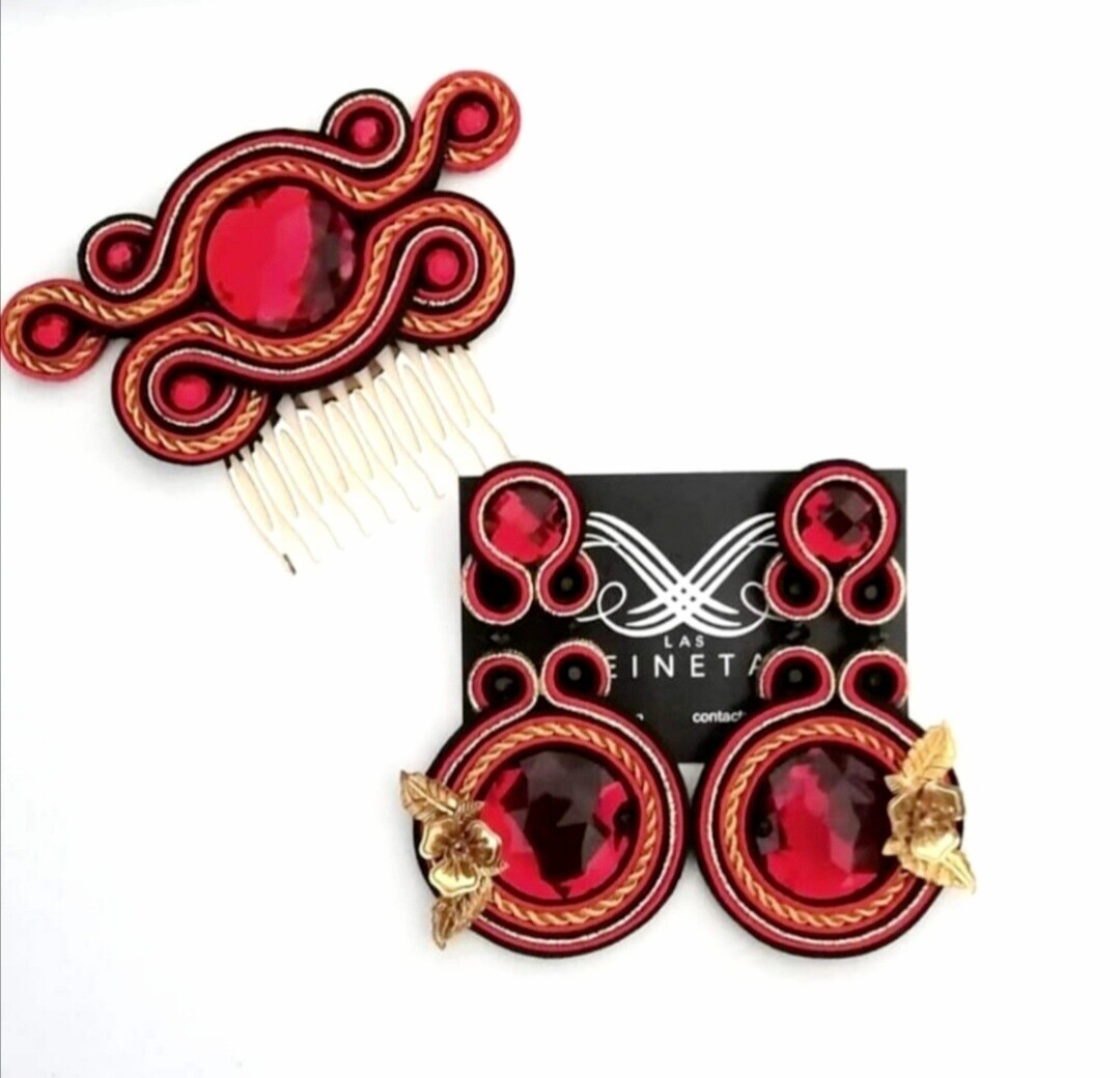 Conjunto de peina y pendientes
