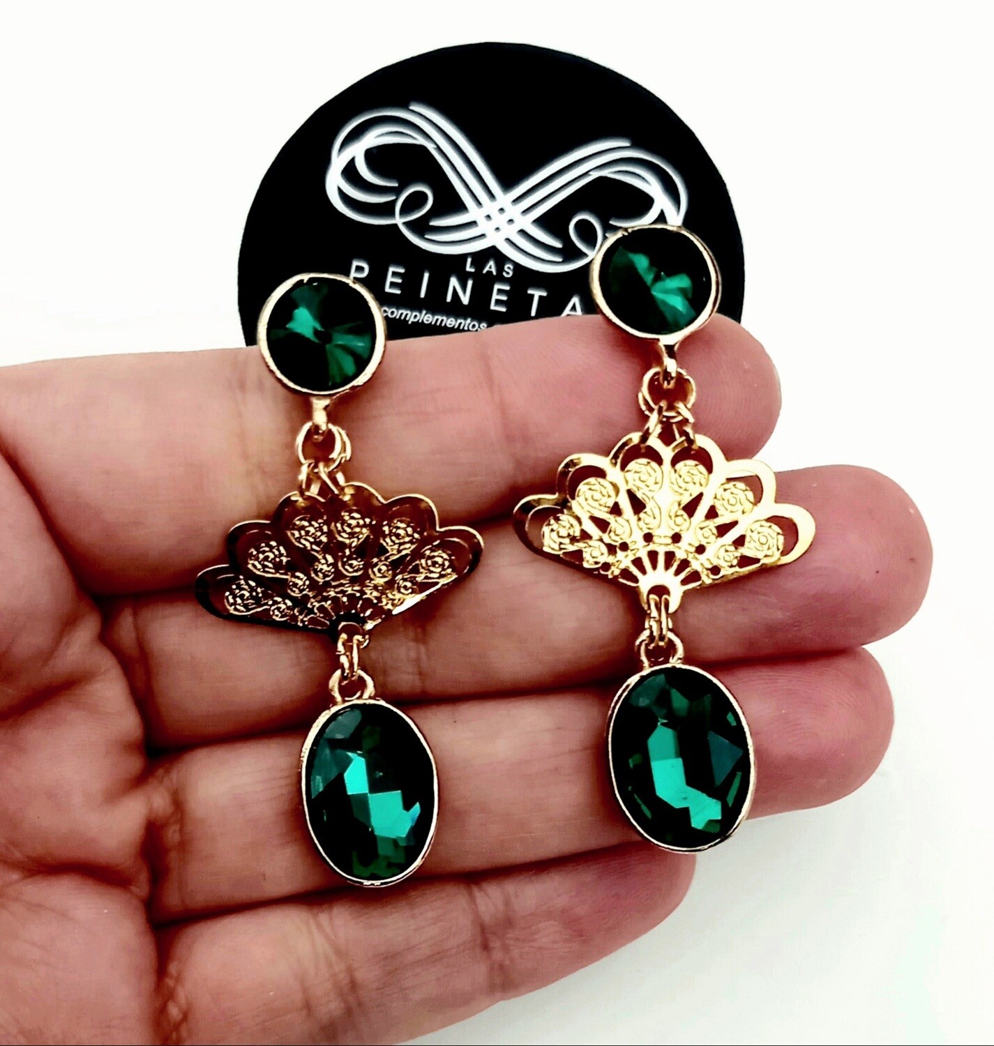Pendientes cristal verde