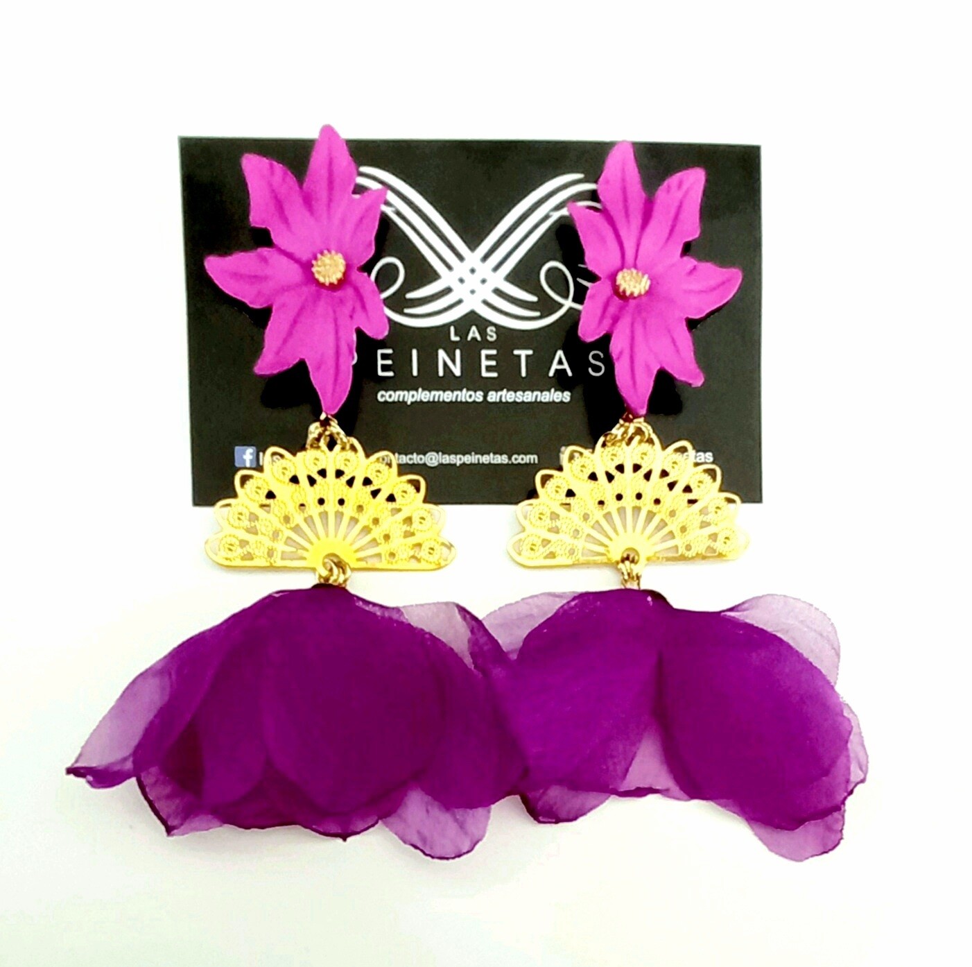 Pendientes fucsia y buganvilla