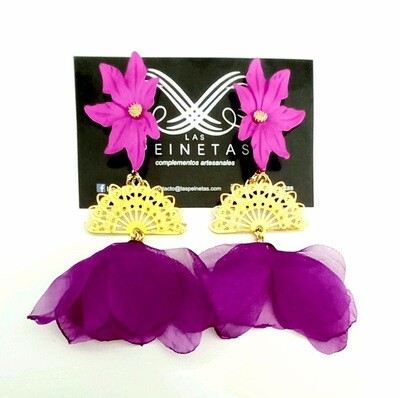 Pendientes fucsia y buganvilla
