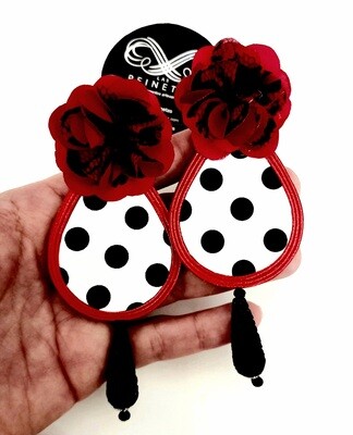 Pendientes lunares flor encaje (por encargo)