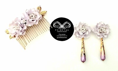 Set flor lila y morado