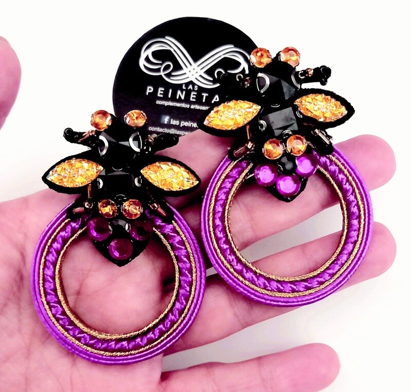 Pendientes insecto Buganvilla