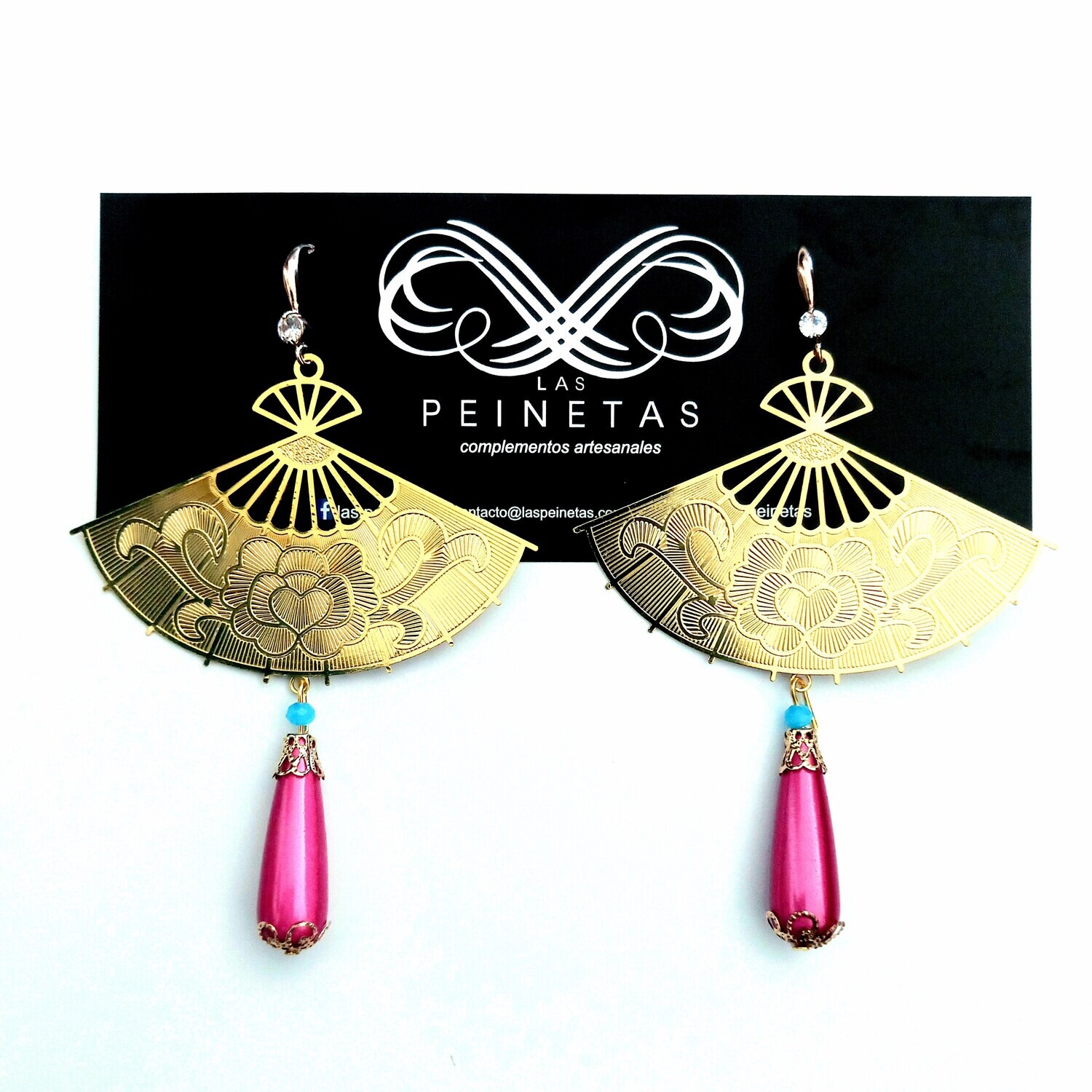Pendirntes abanicos dorados