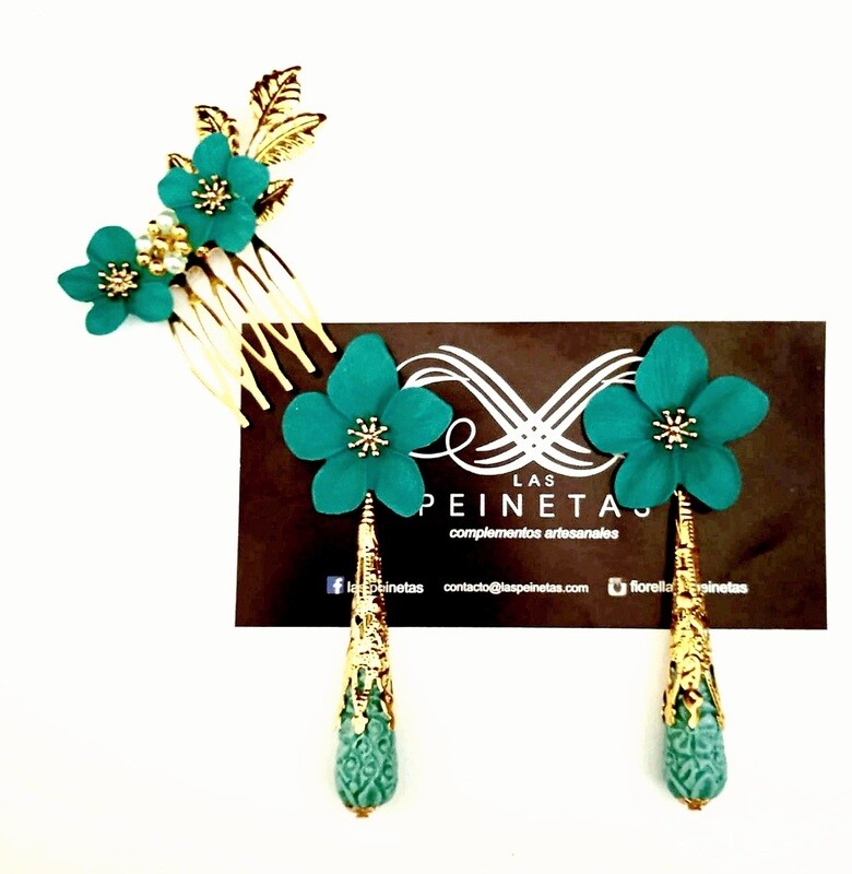 Set artesanal verde menta