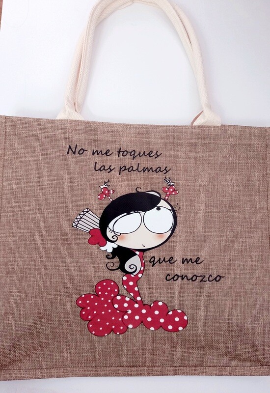 Bolsa lino con imagen flamenca