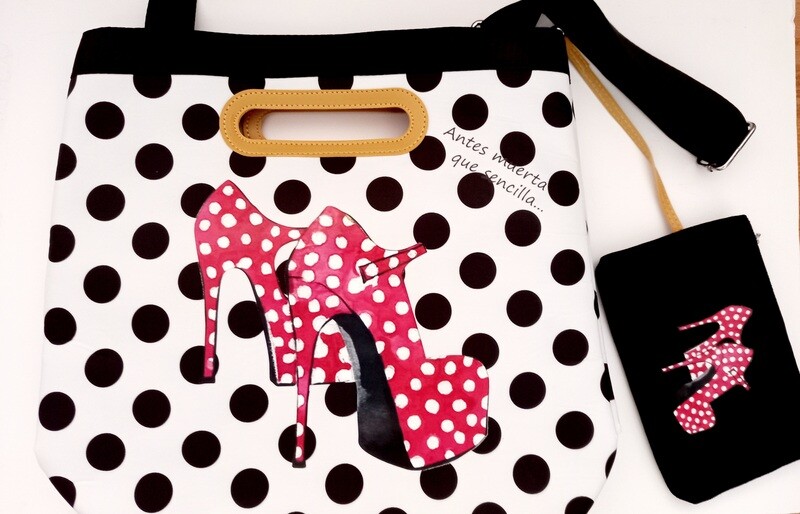 Bolso lunares grande con monedero