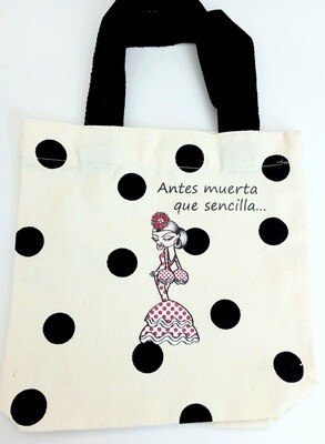 Bolso de lona y lunares