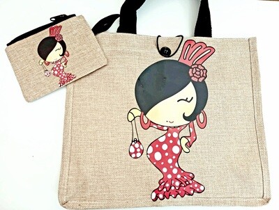 Bolso lino y monedero