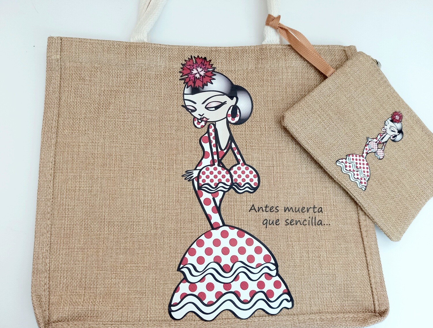 Bolso lino y monedero