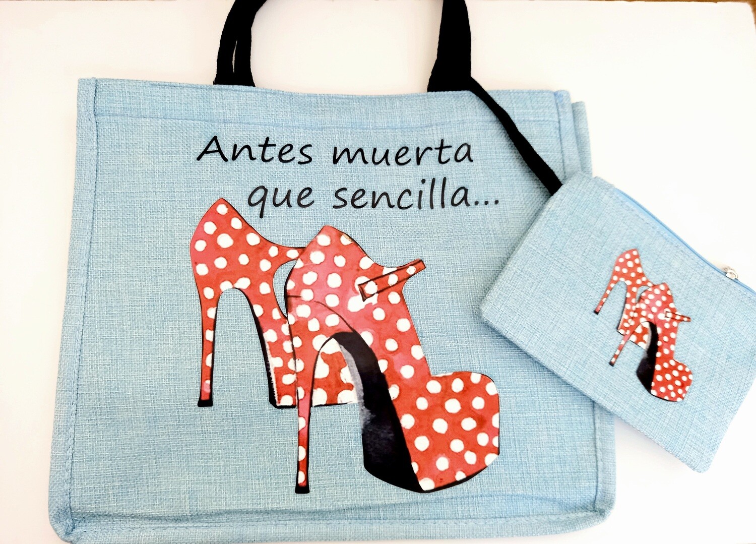 Bolso lino y monedero
