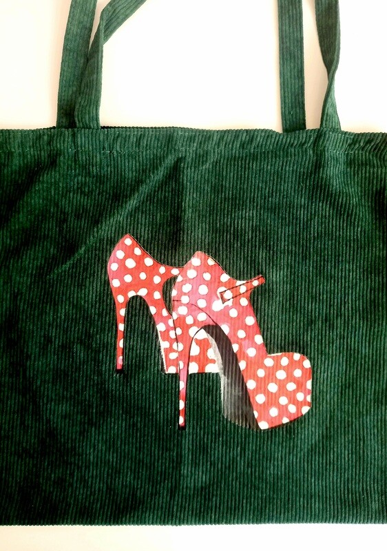 Bolsa de pana verde