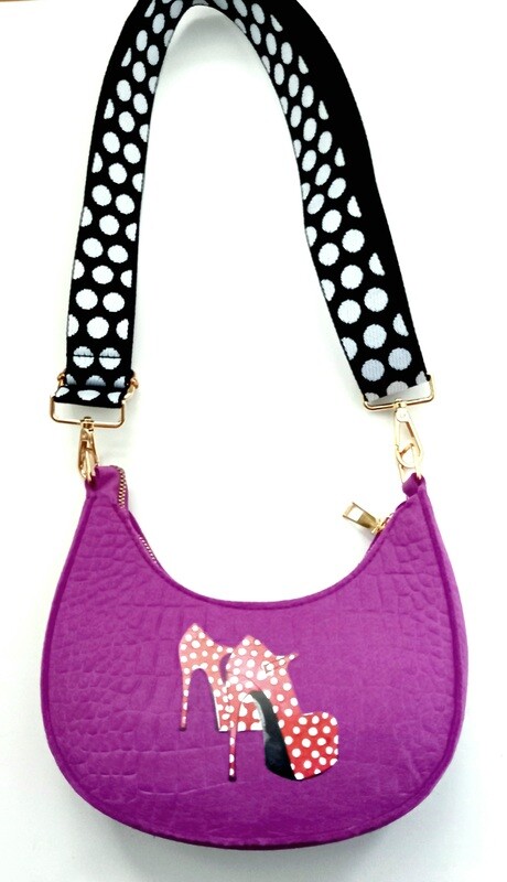 Bolso buganvilla y lunares