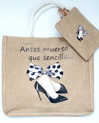 Bolso lino firme y monedero