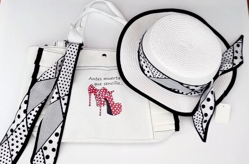 Conjunto Bolso de lona y sombrero