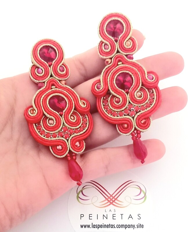 Pendientes de fiesta rojos