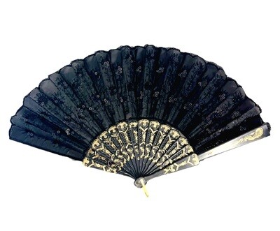 Abanico negro con brillos