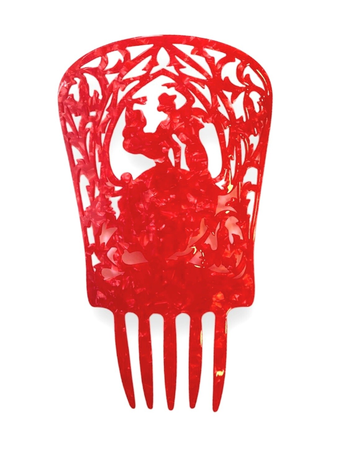 Peineta roja grande