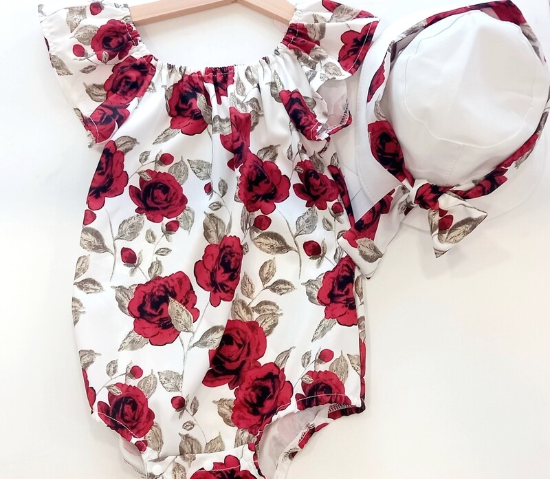 Conjunto flores con sombrero 12-24m
