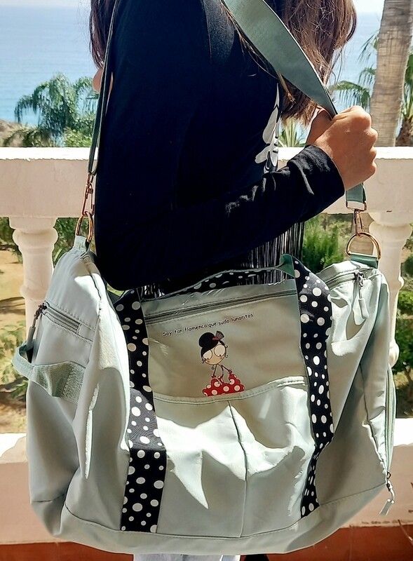 Bolso grande verde agua para ropa o viaje