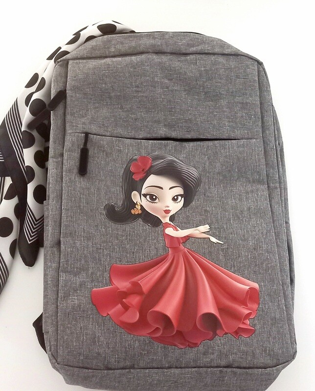 Mochila con imagen flamenca