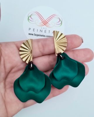 Pendientes pétalos verdes