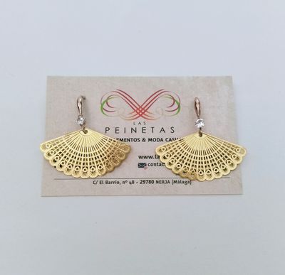 Pendientes abanicos dorados