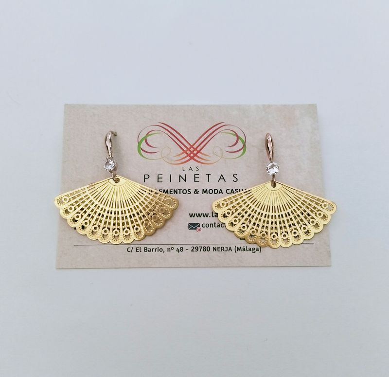 Pendientes abanicos dorados