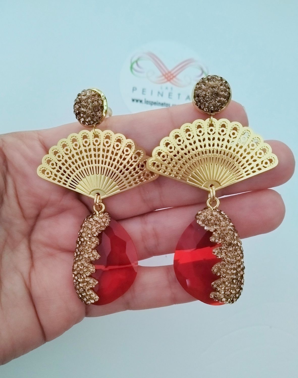 Pendientes elegantes rojos