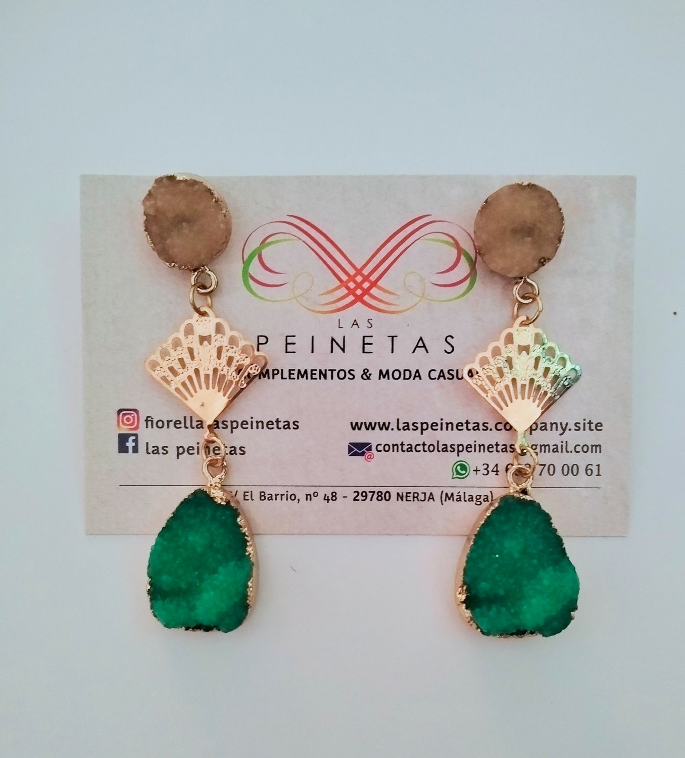 Pendientes largos druzy