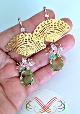 Pendientes cristal verde