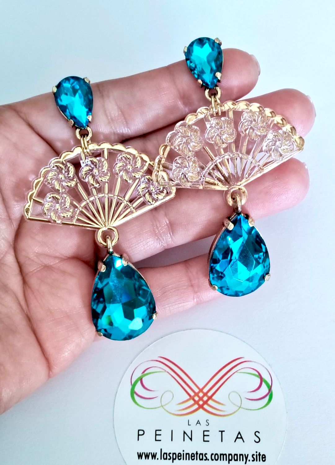Pendientes cristal azul