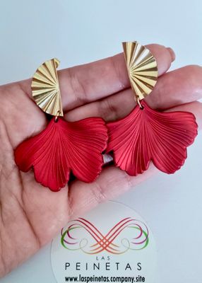 Pendientes pétalos rojos