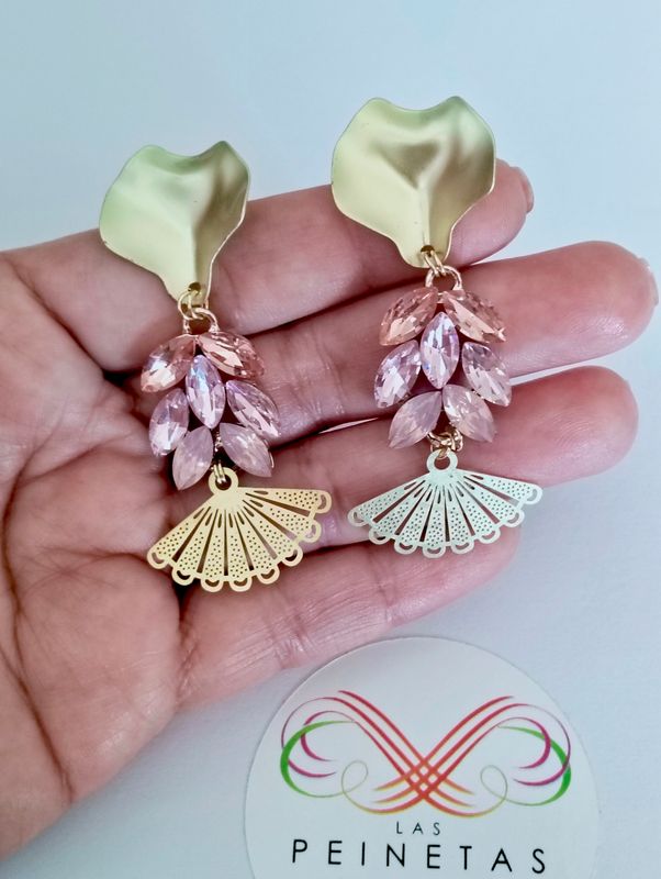 Pendientes cristales rosa