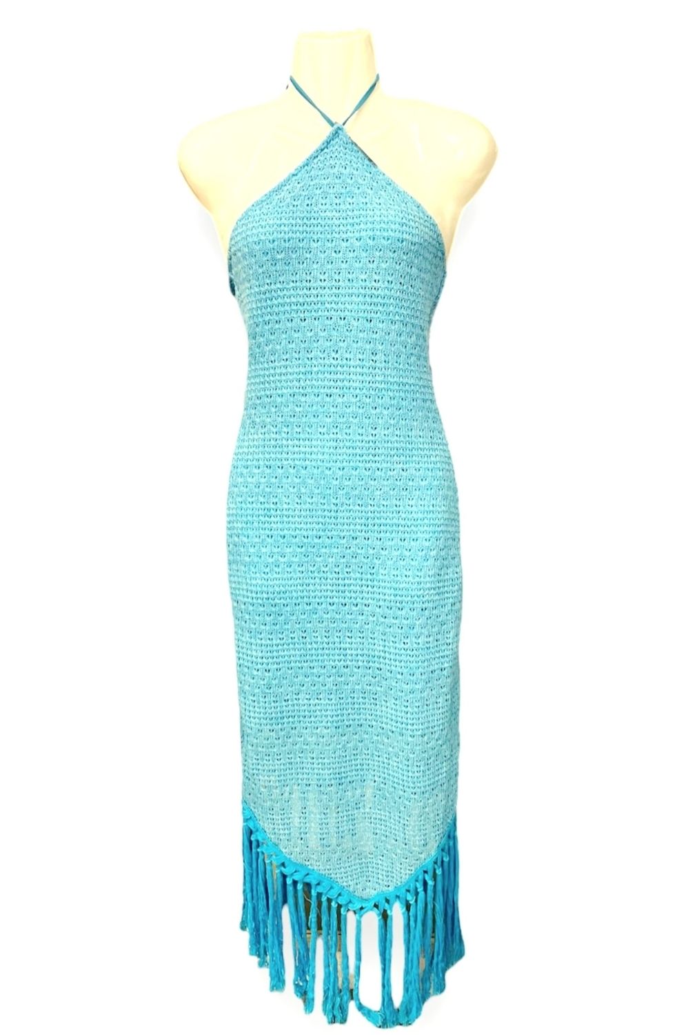 Vestido verano turquesa. 