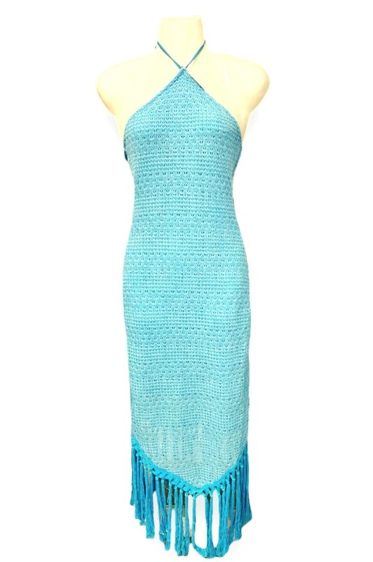 Vestido verano turquesa. 