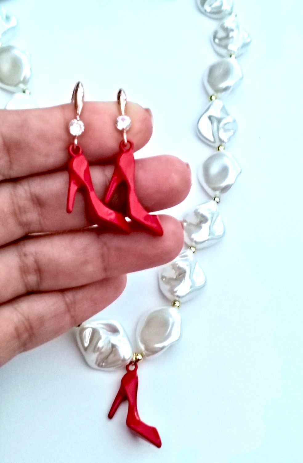 Conjunto de perlas con pendientes