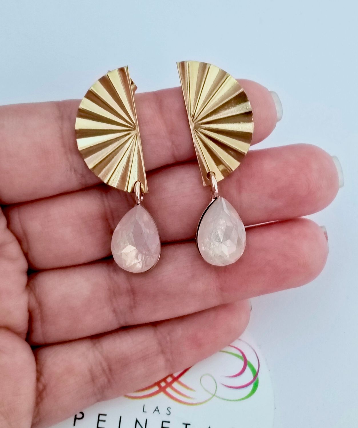 Pendientes lágrima rosa