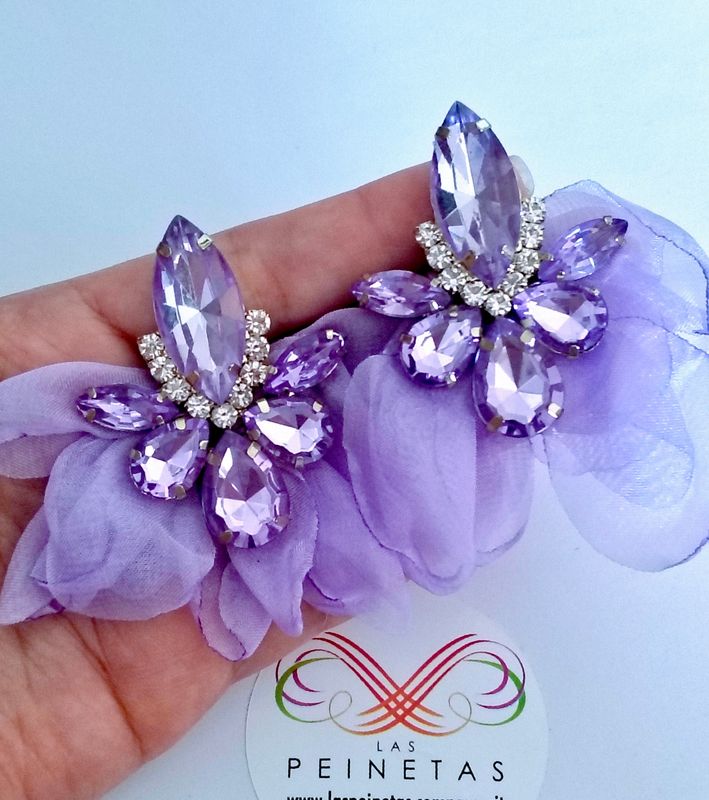 Pendientes cristales lila