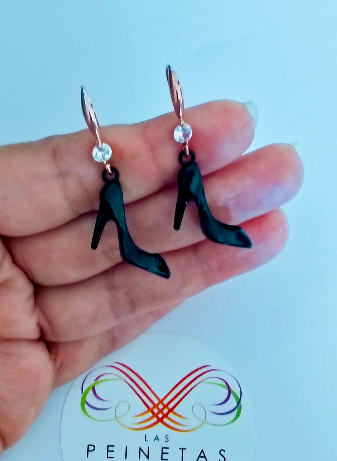 Pendientes tacones negros