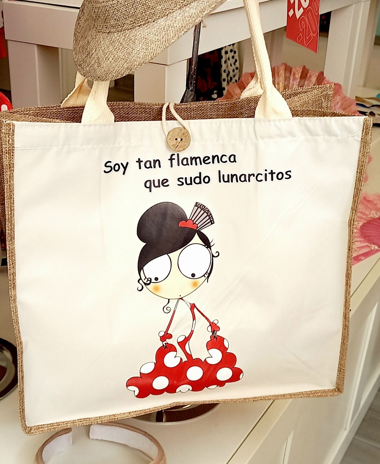 Conjunto bolso de lino y sombrero 