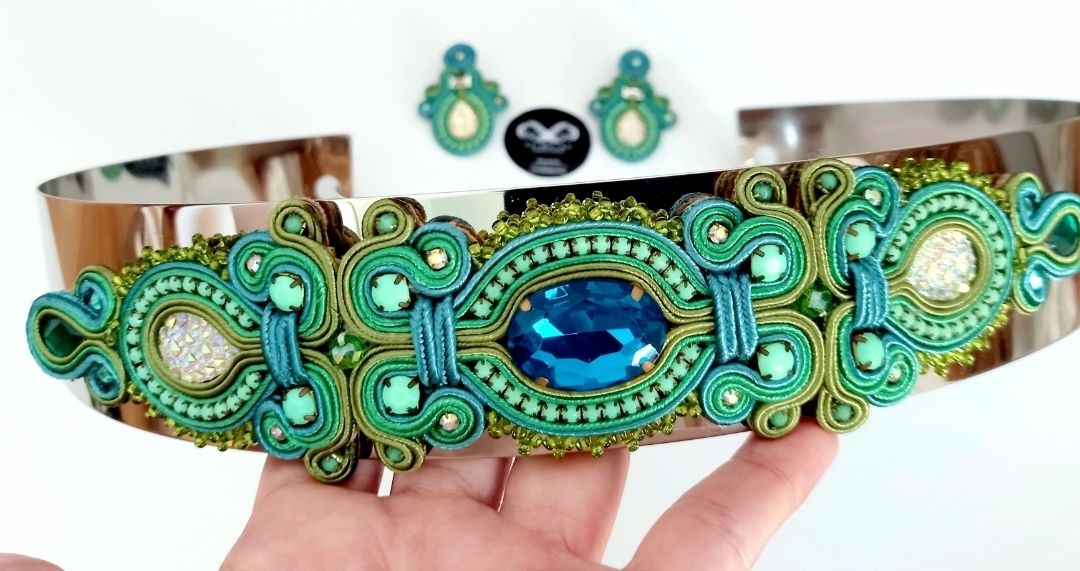 Conjunto Soutache verde