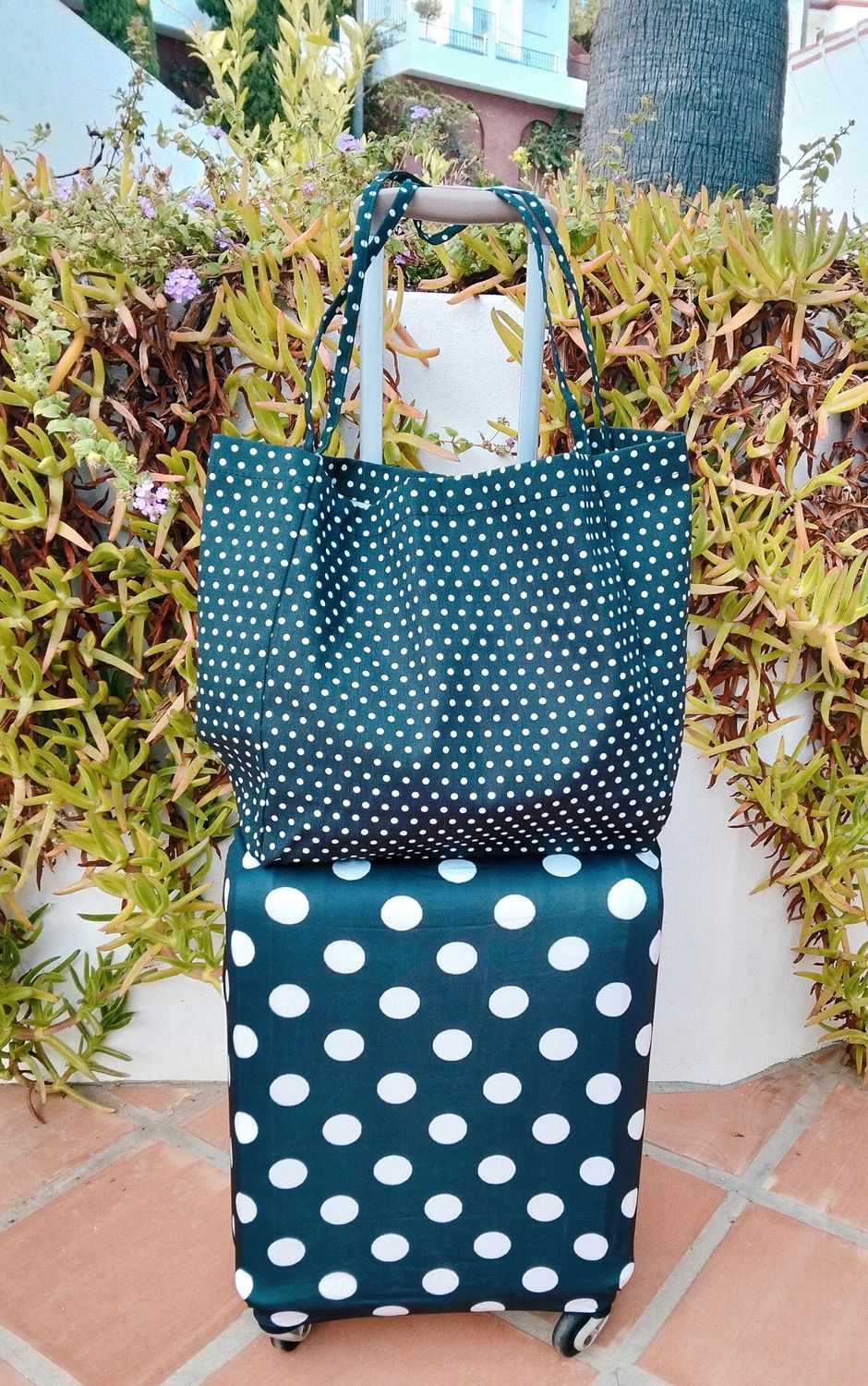 Funda de maleta y bolso de lona