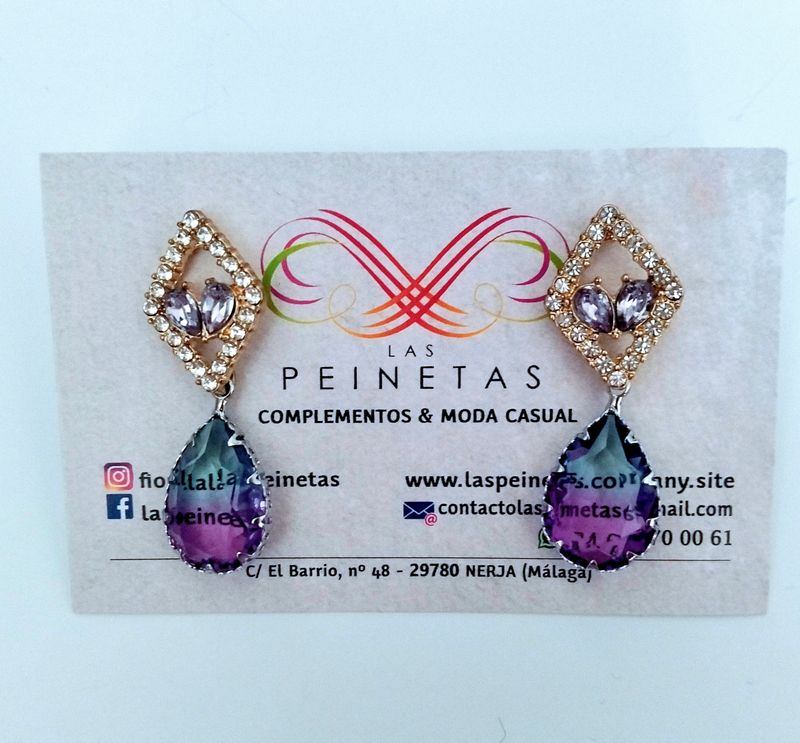 Pendientes cristal morado Pendientes cristal morado