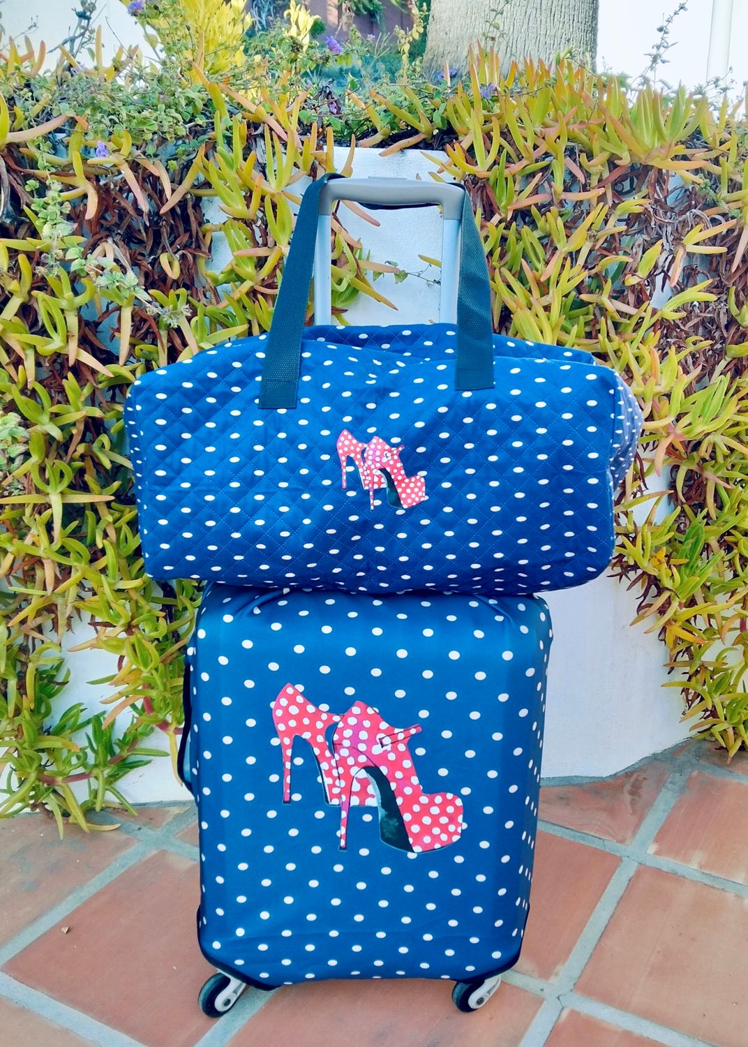 Funda de maleta con bolso a juego