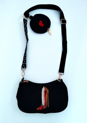 Bolso terciopelo y cristales
