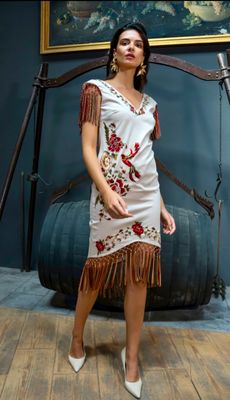 Vestido flamenco marfil