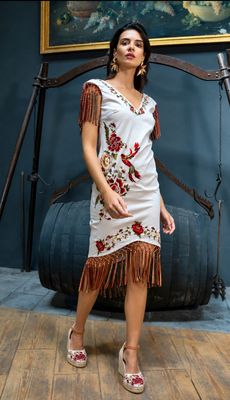 Vestido flamenco marfil