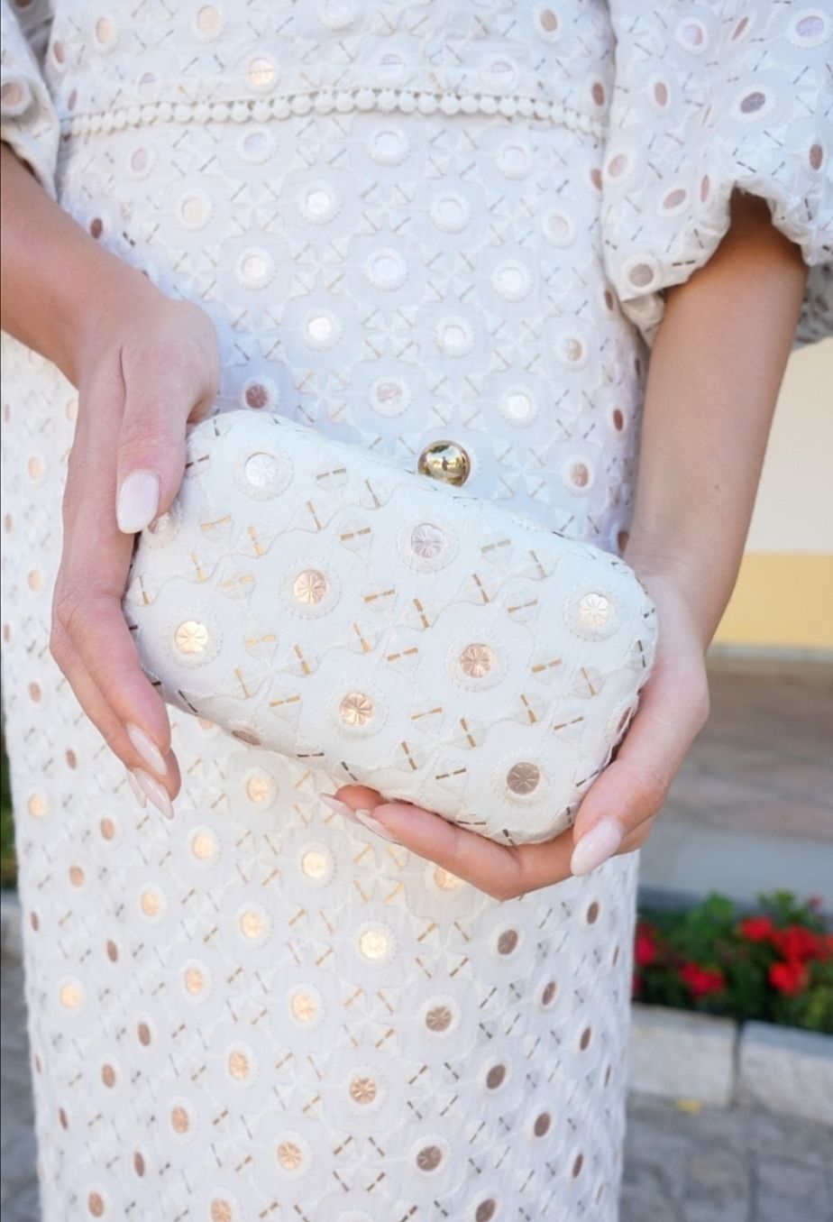 Bolso cristal beige